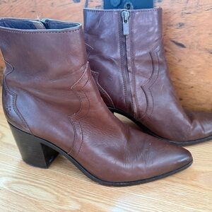 Frye Brown Leather Heeled Boots